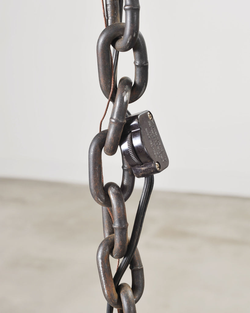 Orbital Atomic Age Iron and Copper Chandelier by Jefferson Mack
