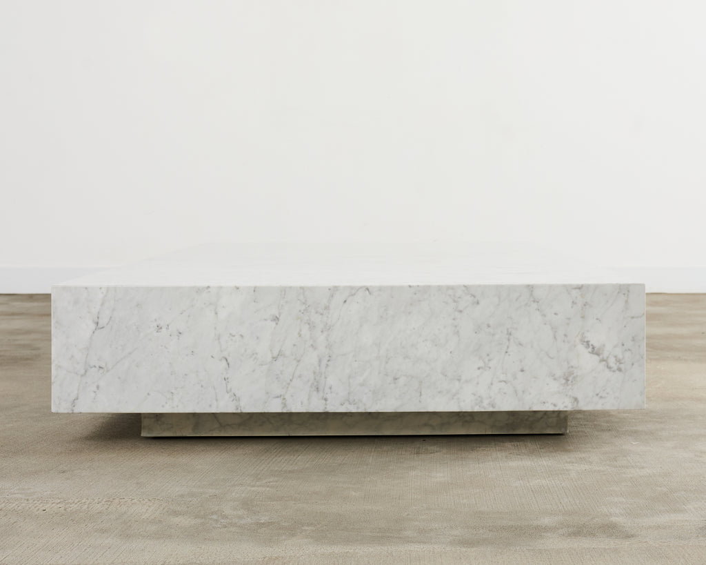 Timothy Oulton Monumental Floating Carrara Marble Cocktail Table