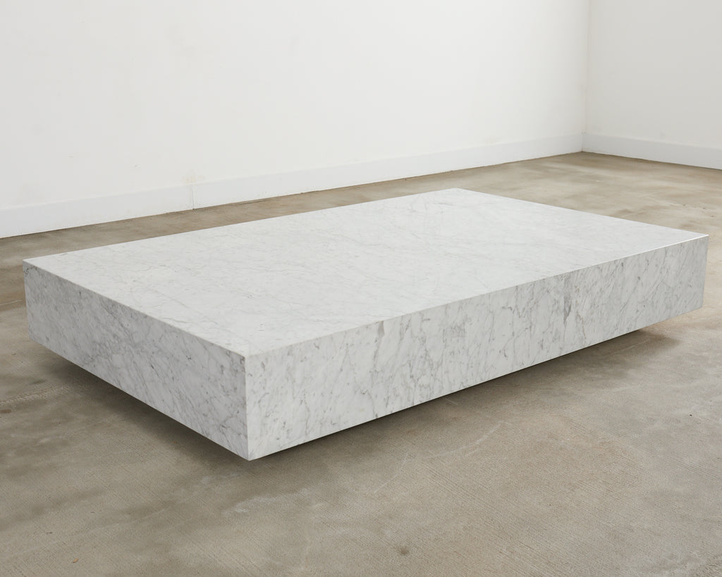Timothy Oulton Monumental Floating Carrara Marble Cocktail Table