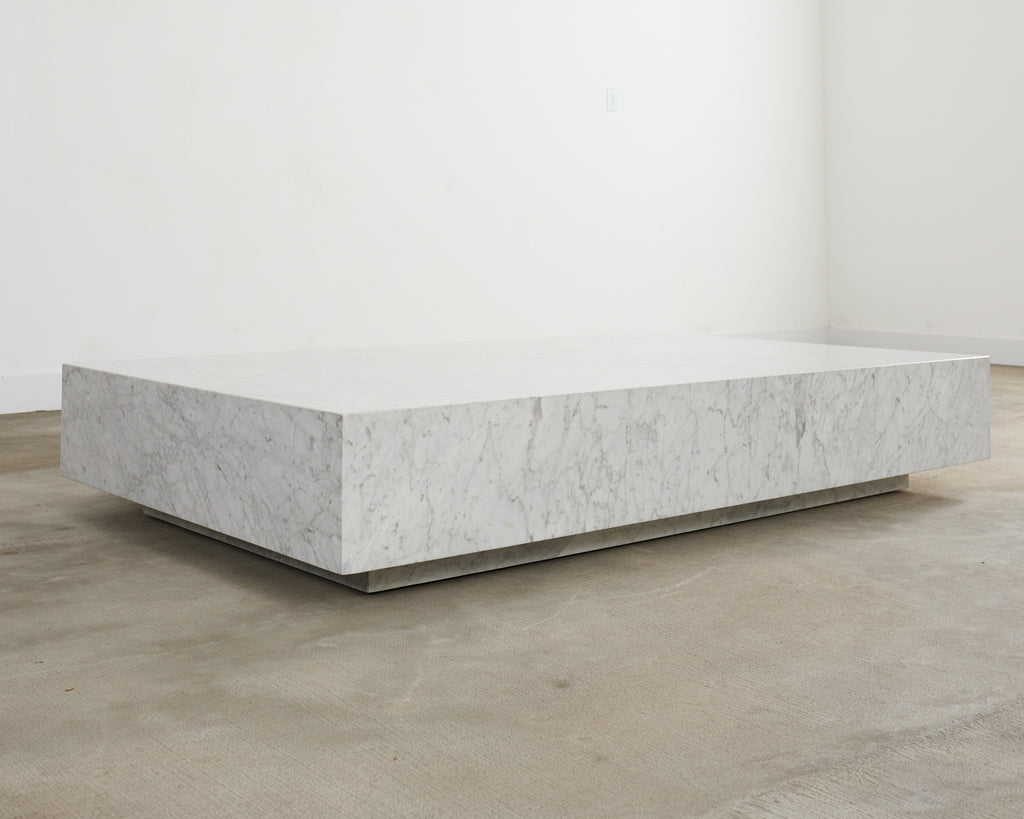 Timothy Oulton Monumental Floating Carrara Marble Cocktail Table