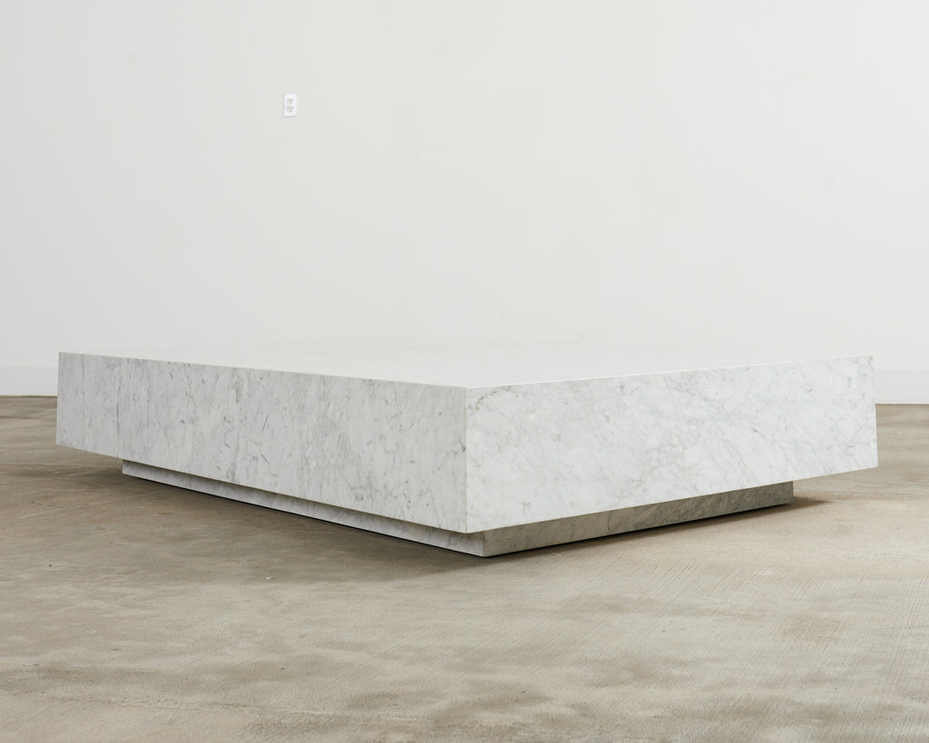 Timothy Oulton Monumental Floating Carrara Marble Cocktail Table