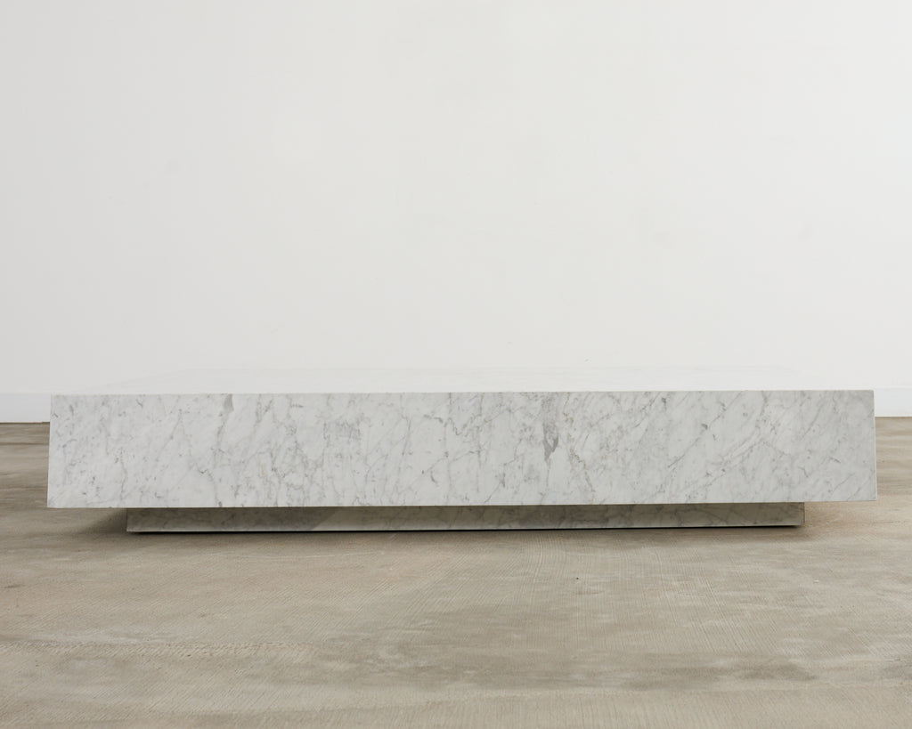 Timothy Oulton Monumental Floating Carrara Marble Cocktail Table