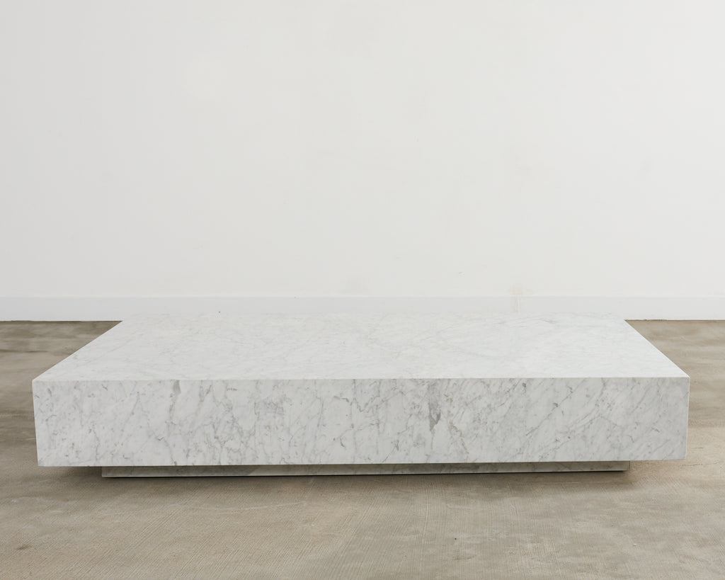 Timothy Oulton Monumental Floating Carrara Marble Cocktail Table