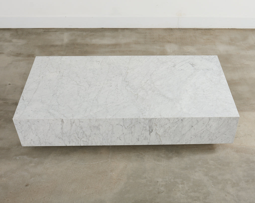 Timothy Oulton Monumental Floating Carrara Marble Cocktail Table