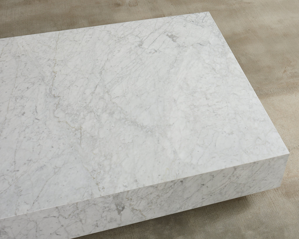 Timothy Oulton Monumental Floating Carrara Marble Cocktail Table