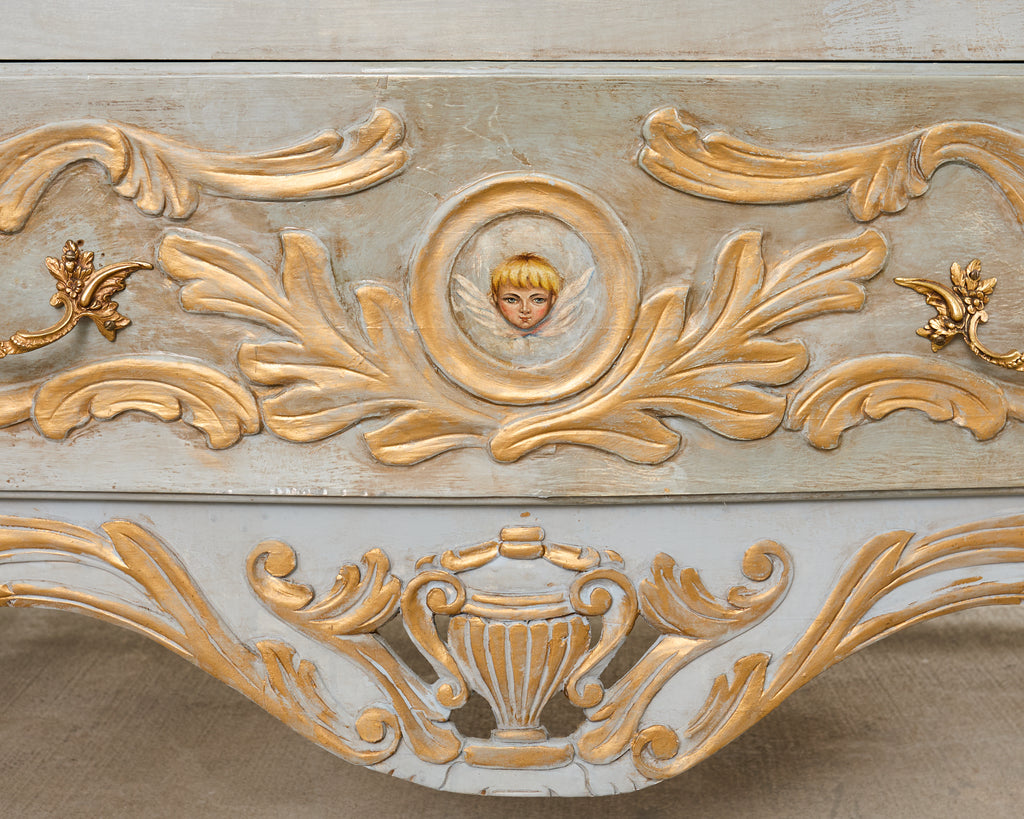 Baroque Style Venetian Lacquered Commode Chest of Drawers