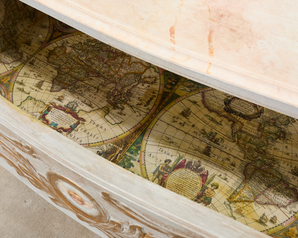 Baroque Style Venetian Lacquered Commode Chest of Drawers