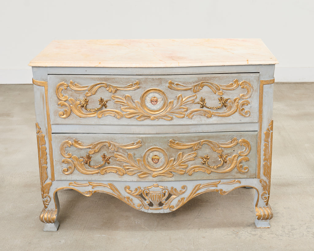 Baroque Style Venetian Lacquered Commode Chest of Drawers