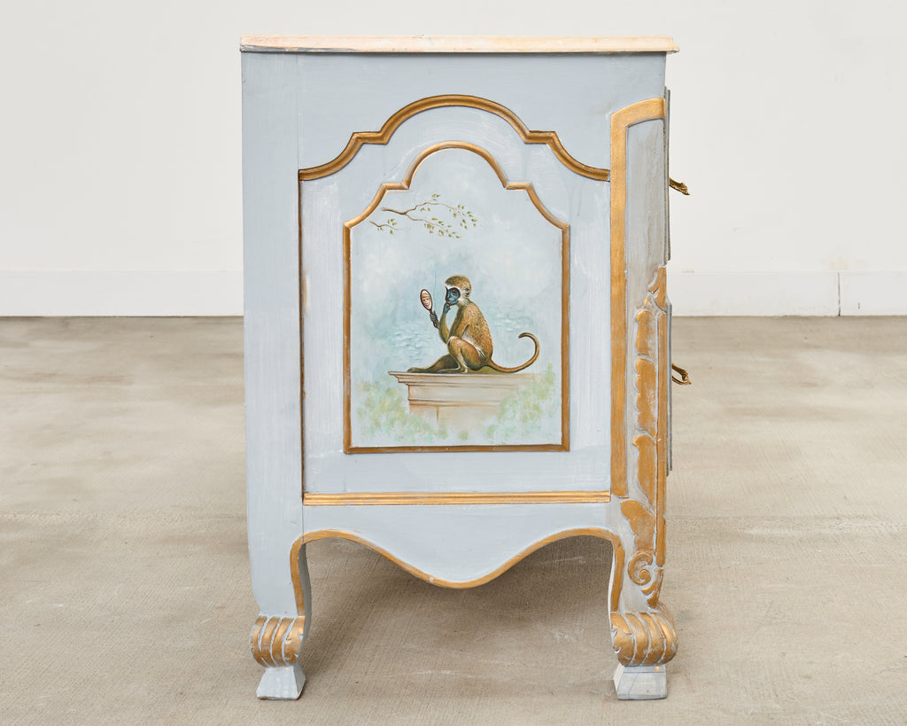 Baroque Style Venetian Lacquered Commode Chest of Drawers