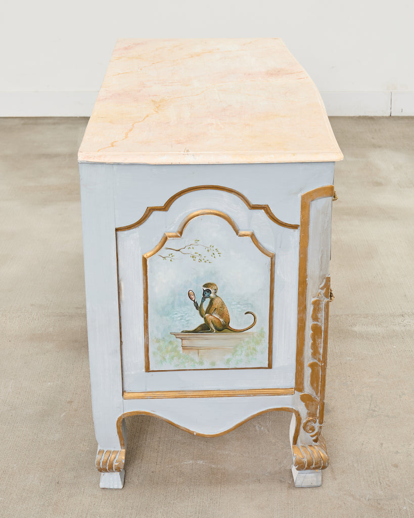 Baroque Style Venetian Lacquered Commode Chest of Drawers