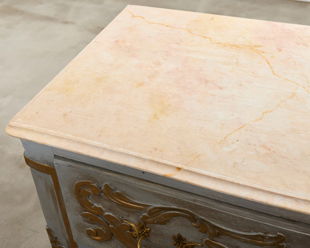 Baroque Style Venetian Lacquered Commode Chest of Drawers