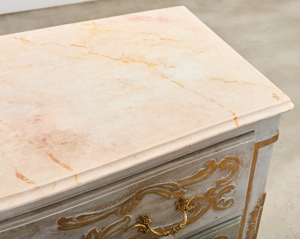 Baroque Style Venetian Lacquered Commode Chest of Drawers