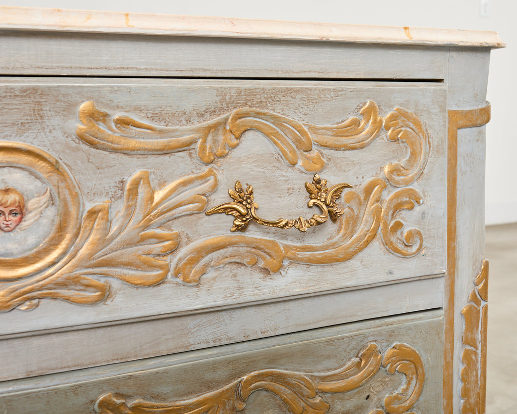 Baroque Style Venetian Lacquered Commode Chest of Drawers