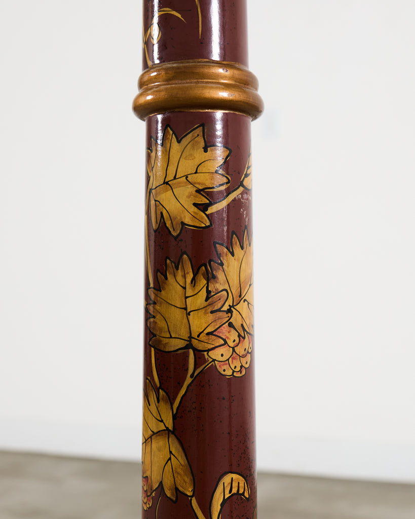 Pair of Lacquered Wood Chinoiserie Gilt Decorated Floor Lamps