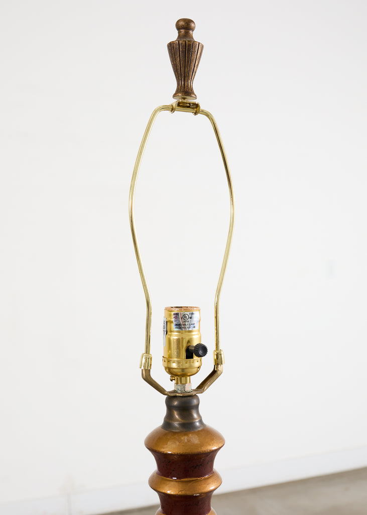 Pair of Lacquered Wood Chinoiserie Gilt Decorated Floor Lamps