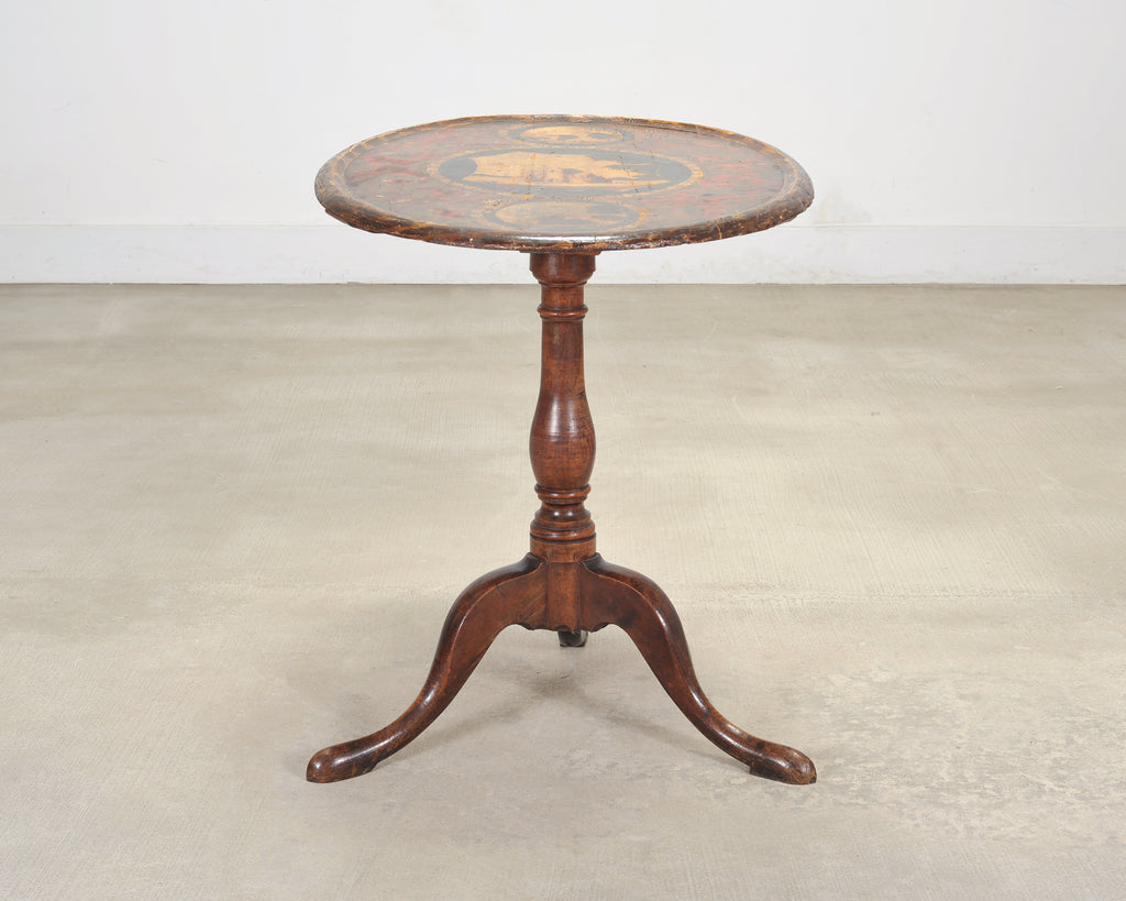 19th Century English Georgian Painted Tilt-Top Tripod Table
