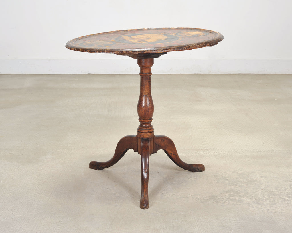 19th Century English Georgian Painted Tilt-Top Tripod Table
