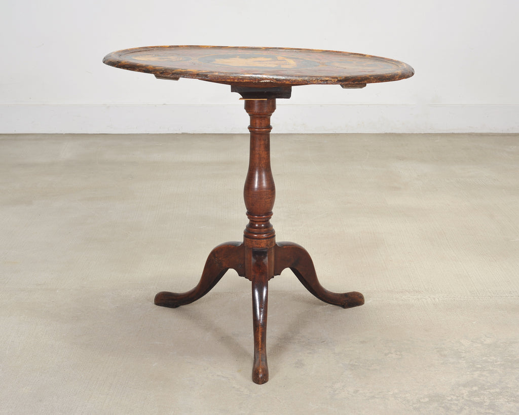 19th Century English Georgian Painted Tilt-Top Tripod Table