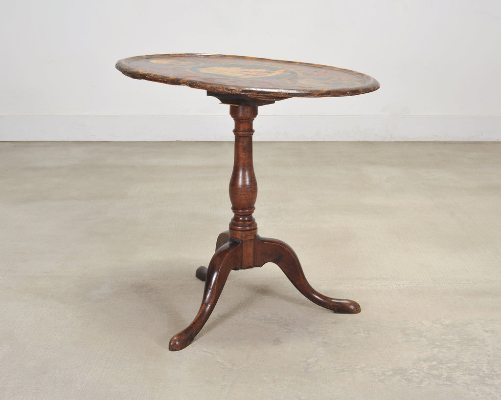 19th Century English Georgian Painted Tilt-Top Tripod Table