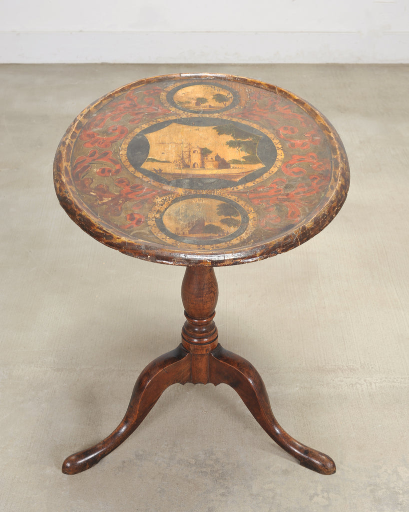 19th Century English Georgian Painted Tilt-Top Tripod Table