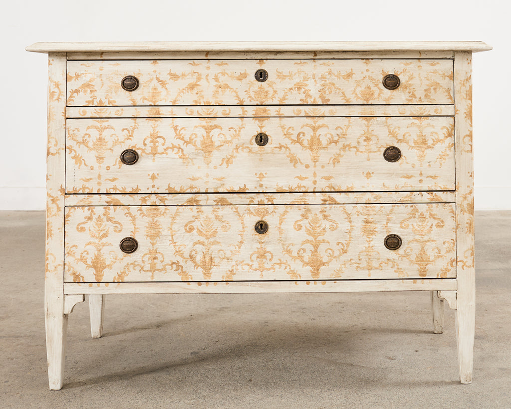 Pair of Italian Venetian Style Painted Pine Commodes or Chests