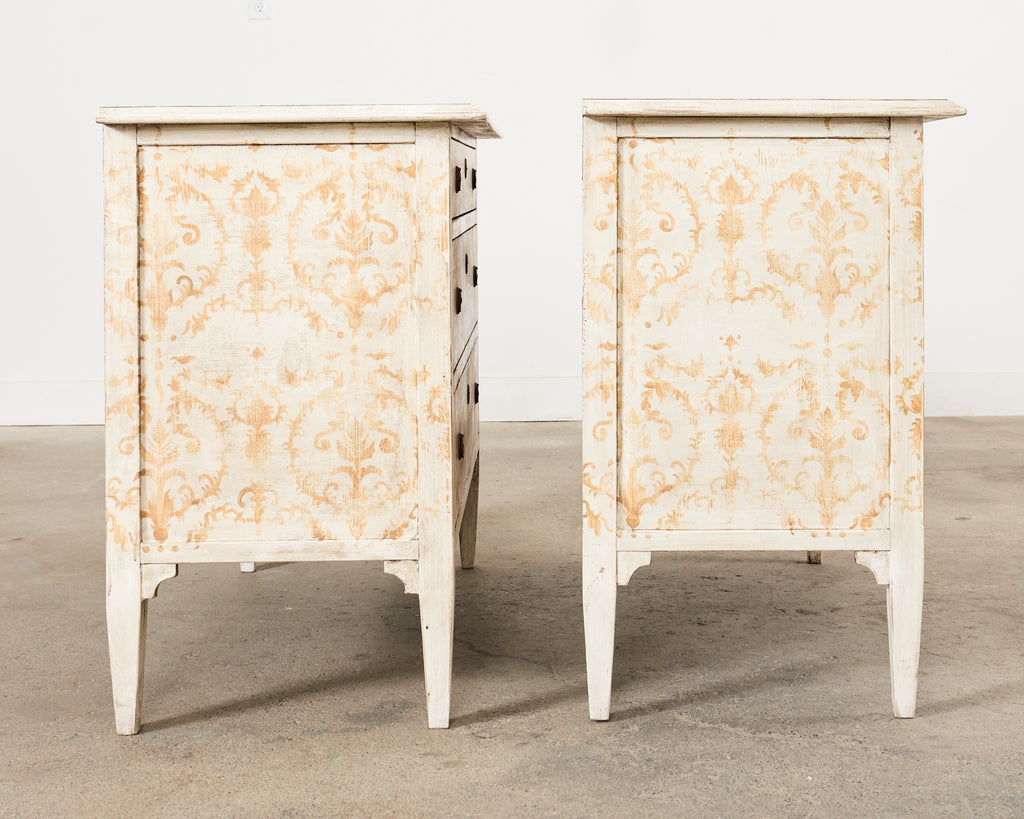 Pair of Italian Venetian Style Painted Pine Commodes or Chests
