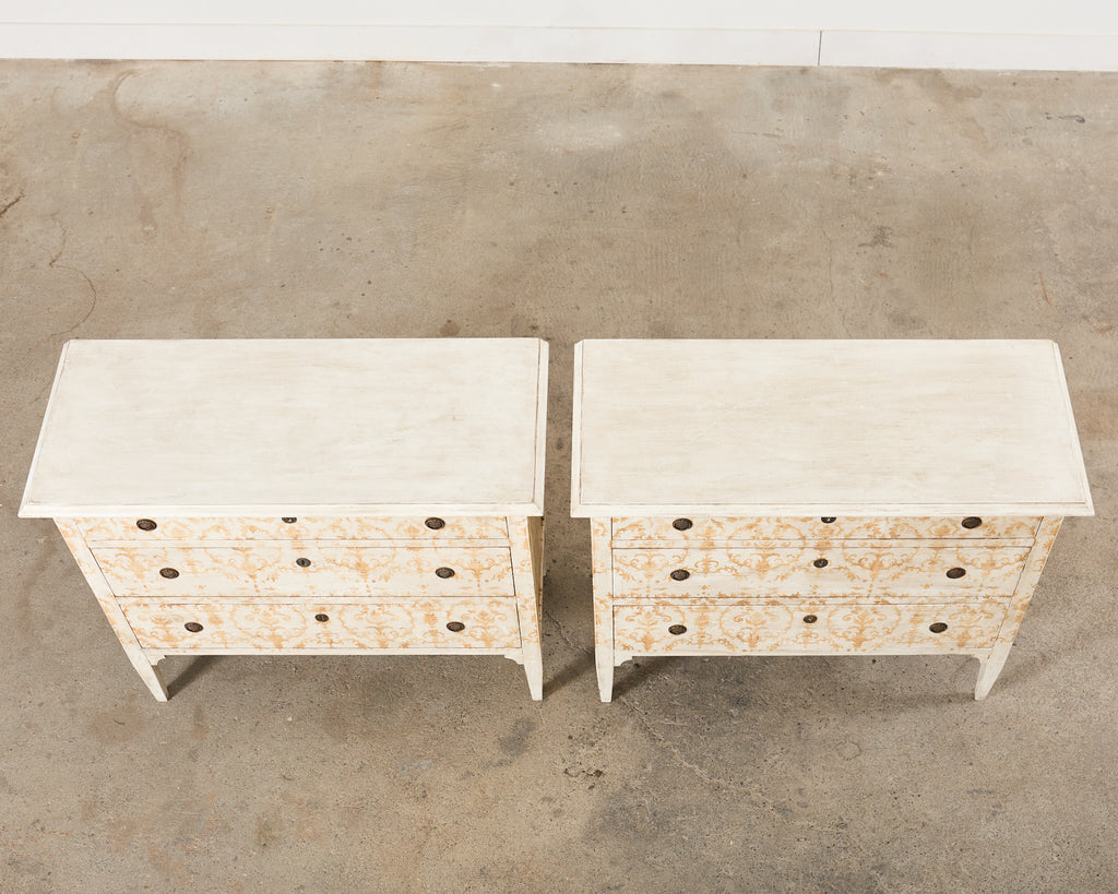 Pair of Italian Venetian Style Painted Pine Commodes or Chests