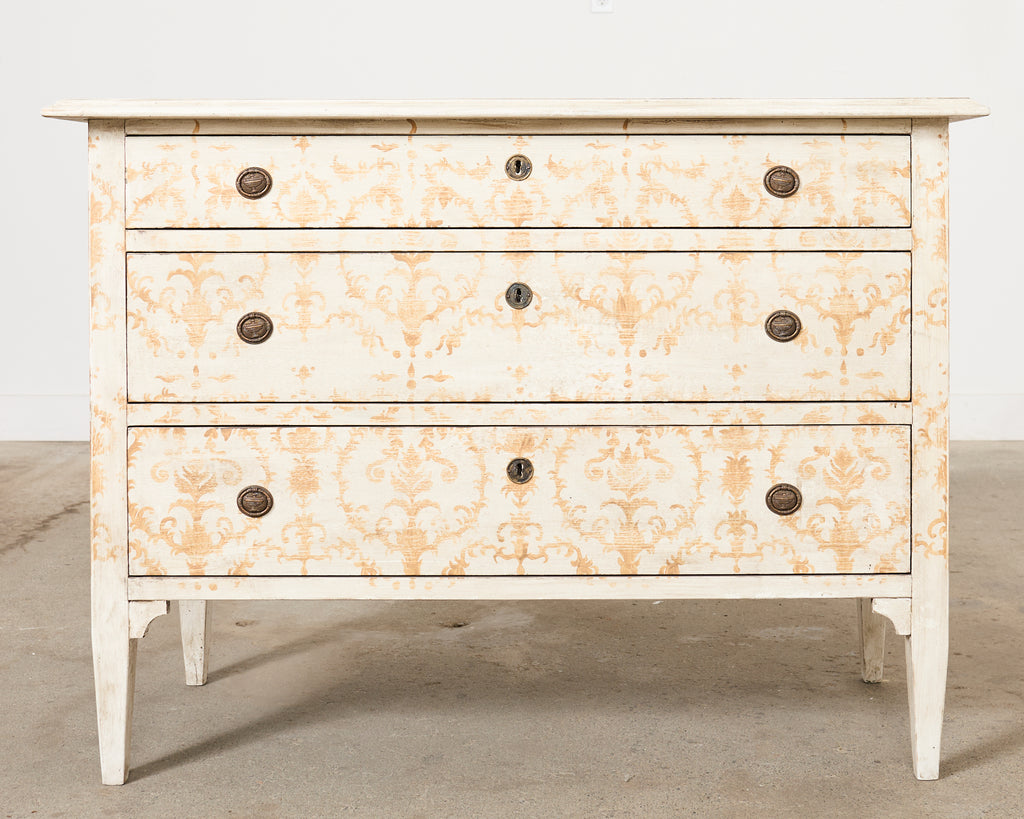 Pair of Italian Venetian Style Painted Pine Commodes or Chests