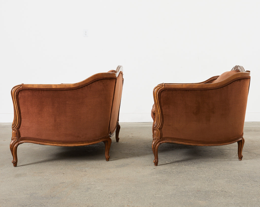 Pair of Country French Provincial Settees by Drexel Heritage