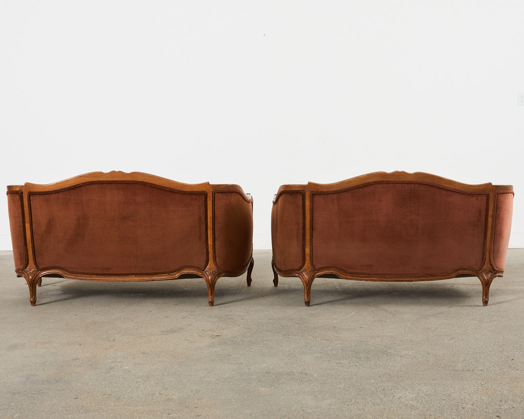 Pair of Country French Provincial Settees by Drexel Heritage