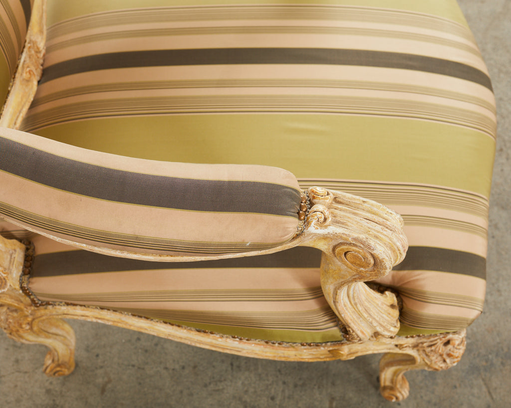 Pair of Hendrix Allardyce French Baroque Style Fauteuil Armchairs