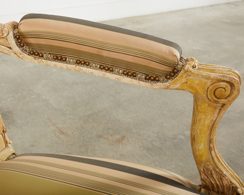 Pair of Hendrix Allardyce French Baroque Style Fauteuil Armchairs