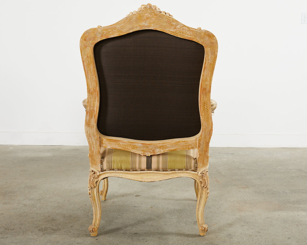 Pair of Hendrix Allardyce French Baroque Style Fauteuil Armchairs