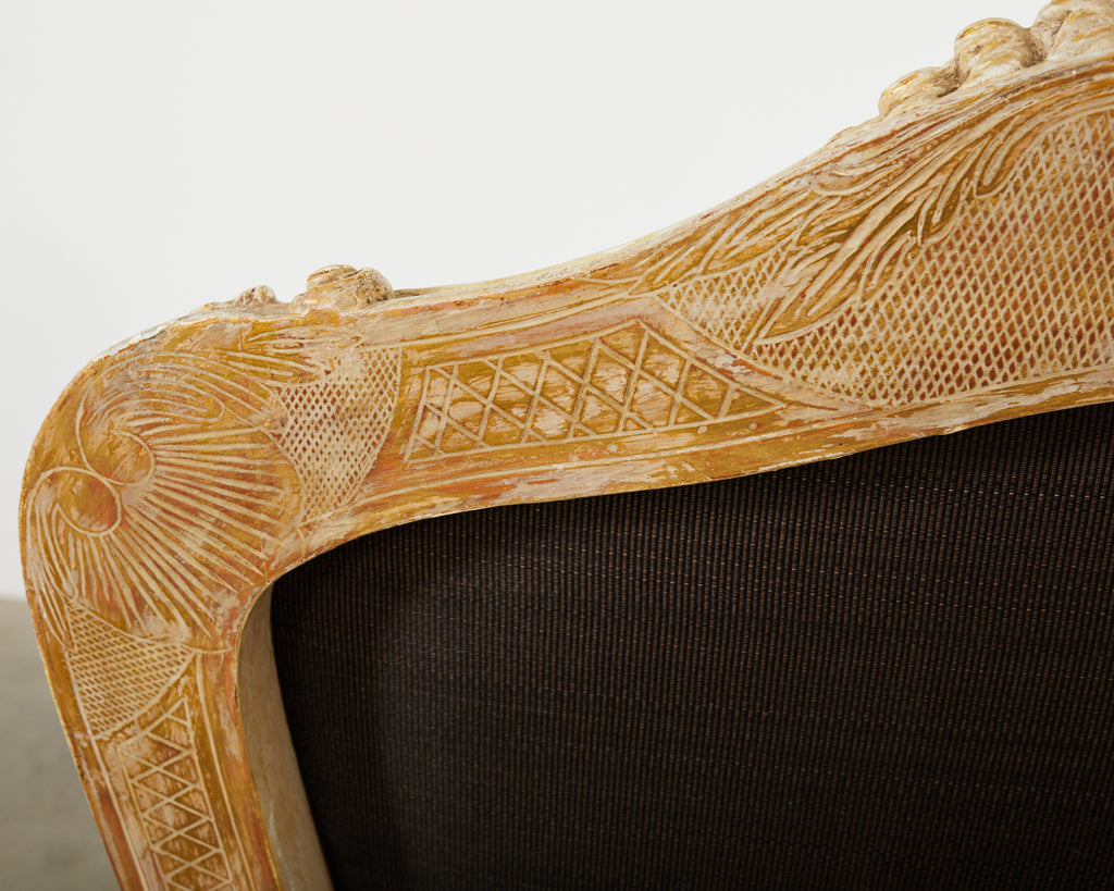 Pair of Hendrix Allardyce French Baroque Style Fauteuil Armchairs