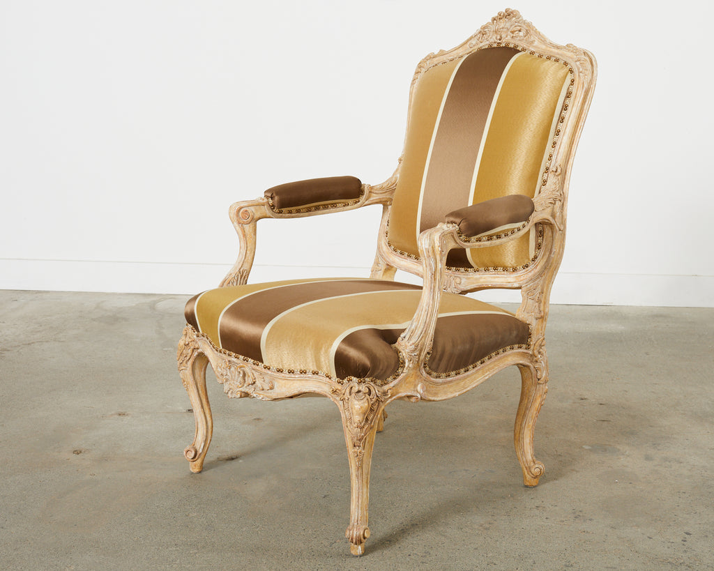 Pair of Hendrix Allardyce French Baroque Style Fauteuil Armchairs
