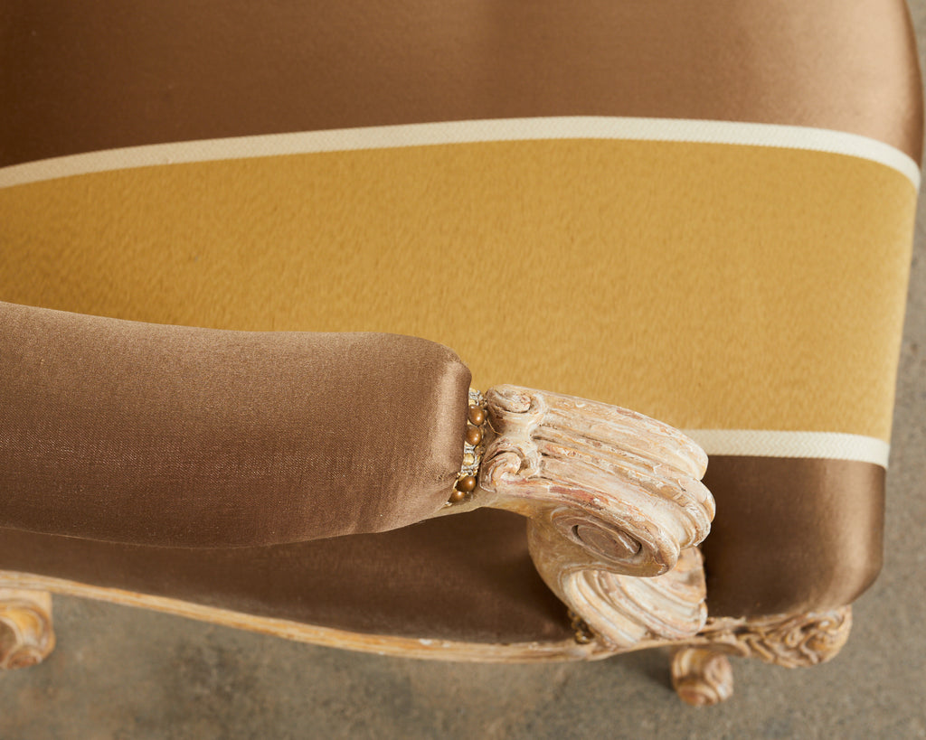 Pair of Hendrix Allardyce French Baroque Style Fauteuil Armchairs