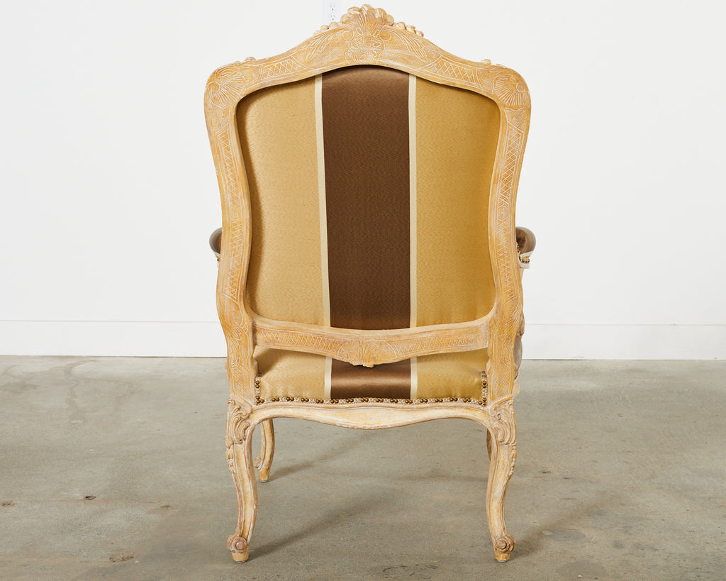 Pair of Hendrix Allardyce French Baroque Style Fauteuil Armchairs