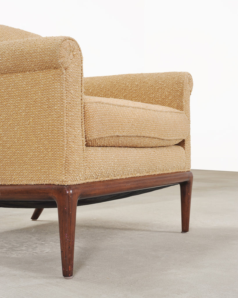 Pair of A. Rudin "No. 600.1" Hardwood Boucle Lounge Armchairs