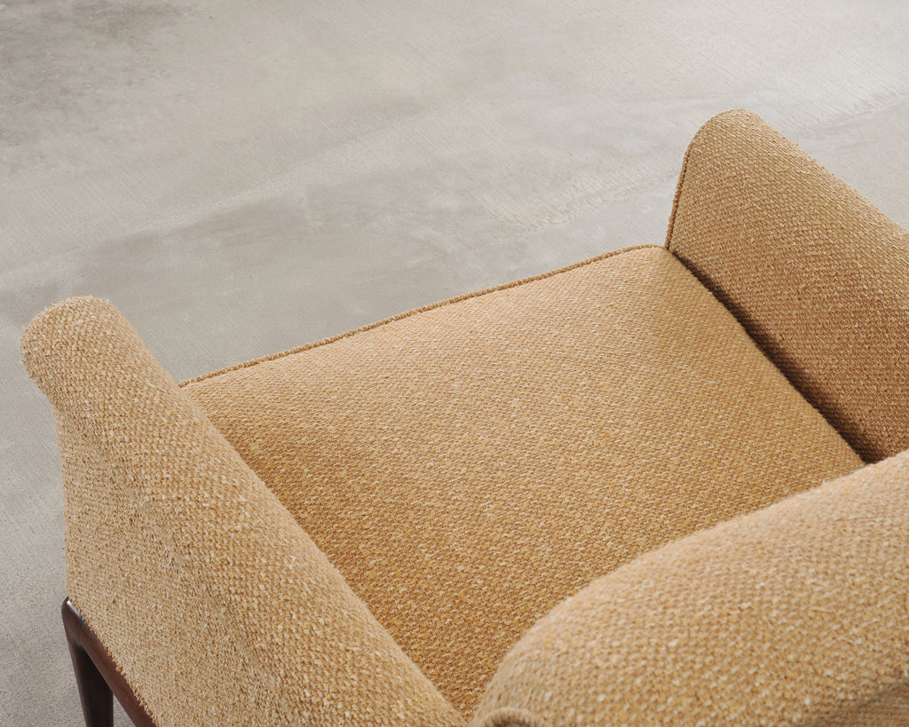 Pair of A. Rudin "No. 600.1" Hardwood Boucle Lounge Armchairs