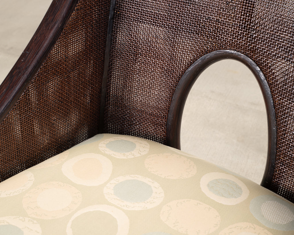 Pair of Barbara Barry for McGuire Rattan Caned Dining Armchairs