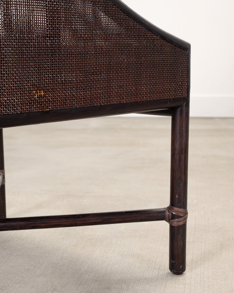 Pair of Barbara Barry for McGuire Rattan Caned Dining Armchairs