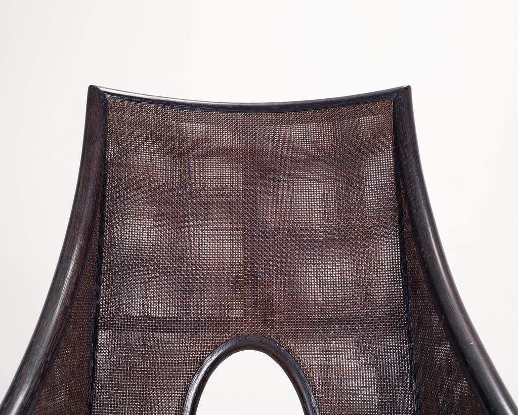 Pair of Barbara Barry for McGuire Rattan Caned Dining Armchairs