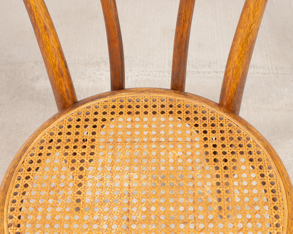 Pair of J & J Kohn Thonet Bentwood Cane Viennese Café Chairs