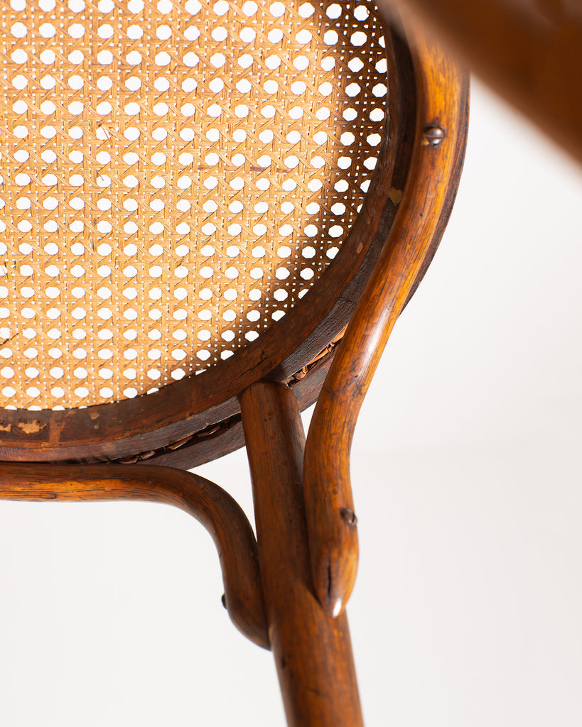 Pair of J & J Kohn Thonet Bentwood Cane Viennese Café Chairs