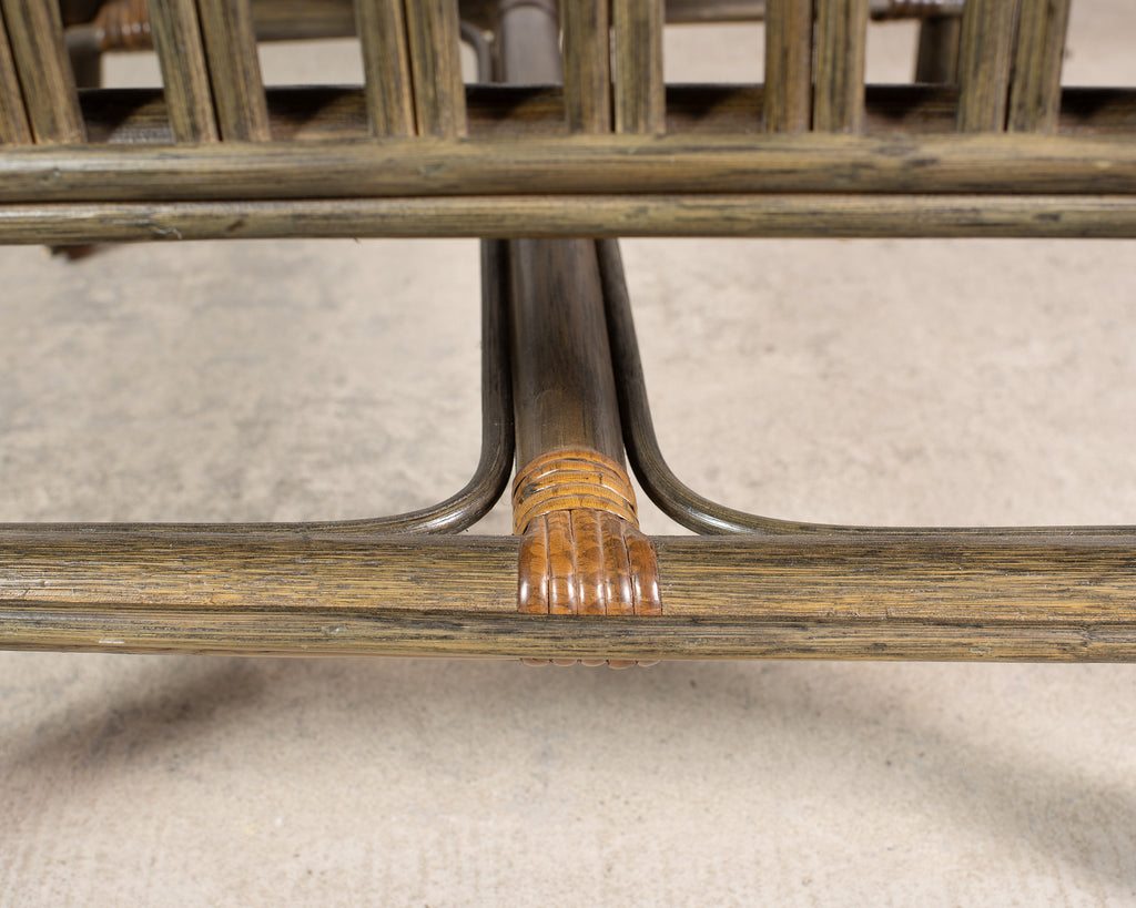 Pair Bielecky Brothers Organic Modern Rattan Dining Armchairs