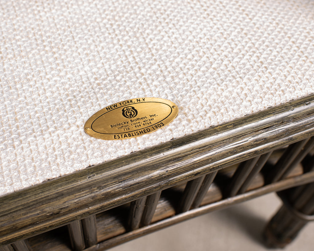 Pair Bielecky Brothers Organic Modern Rattan Dining Armchairs