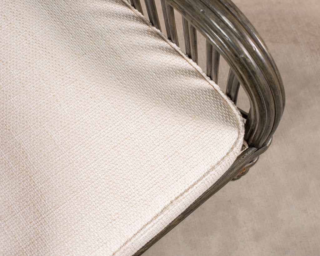 Pair Bielecky Brothers Organic Modern Rattan Dining Armchairs