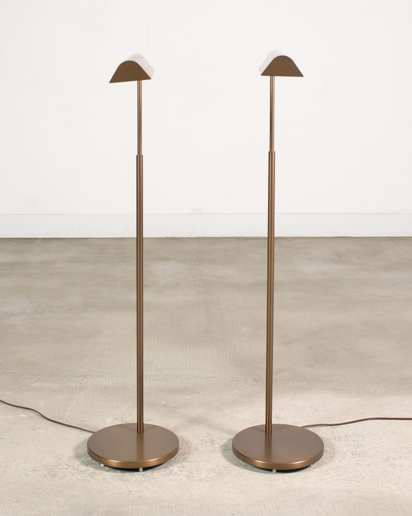 Pair of Casella Bronze Adjustable Pharmacy Floor Lamps