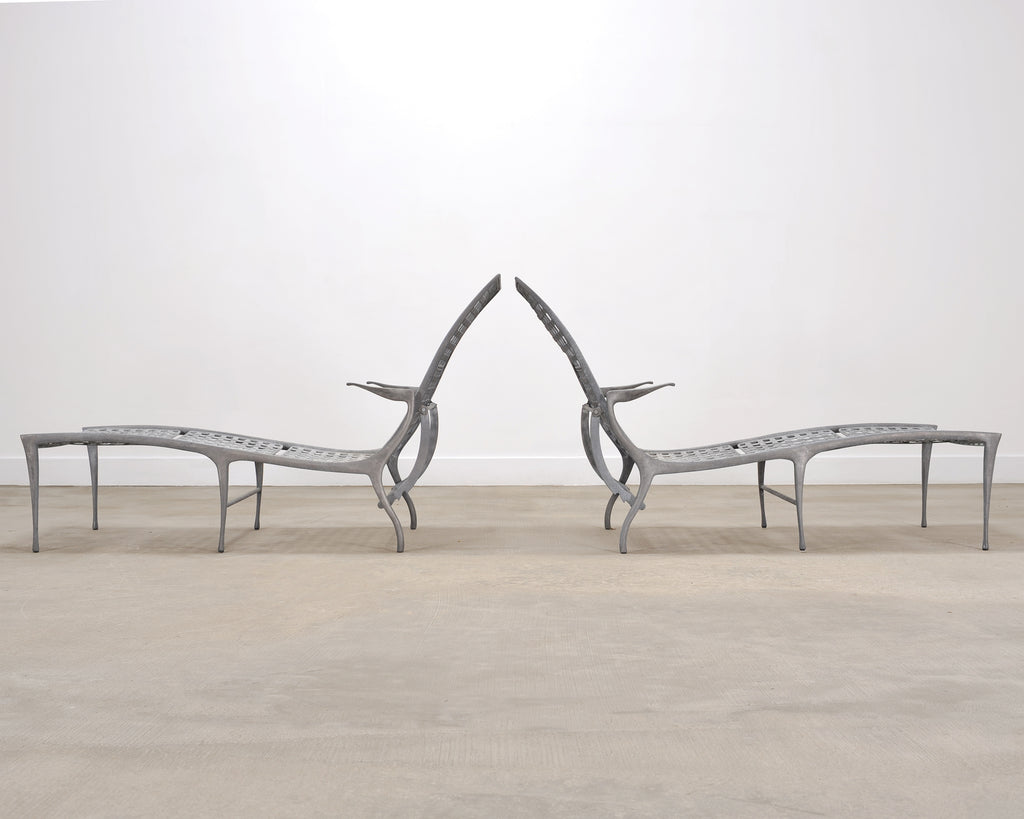 Pair of Dan Johnson Brown Jordan Sol y Luna Chaise Lounges