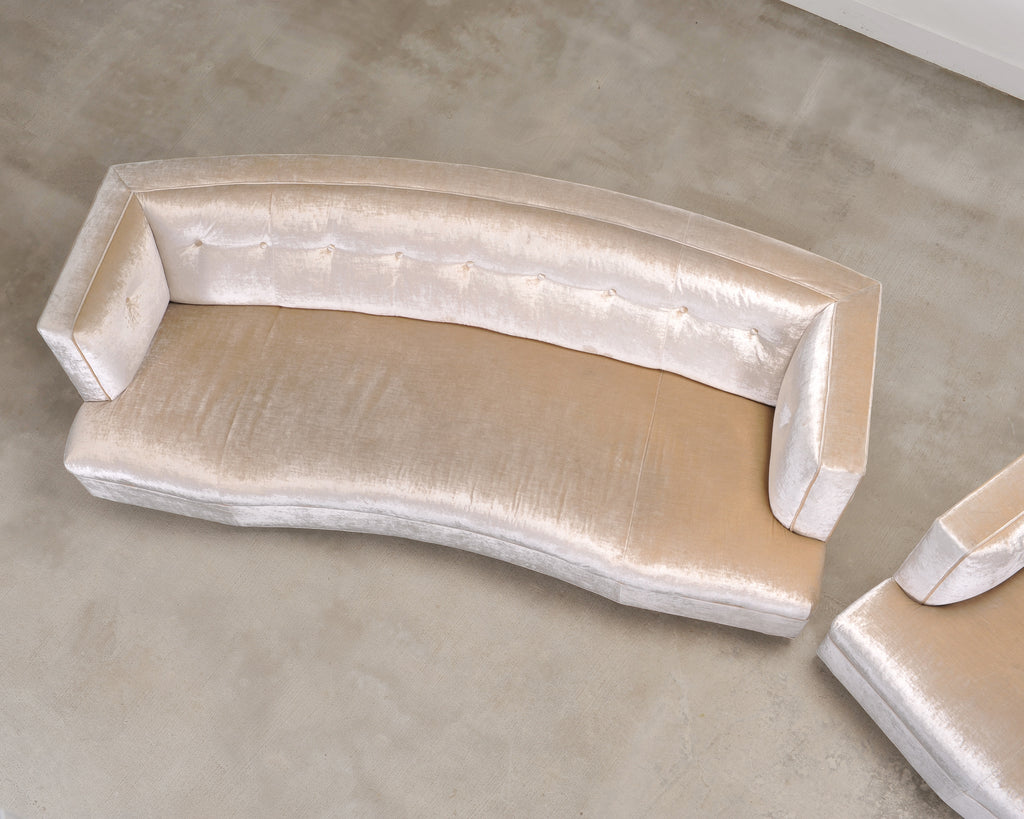 Pair of Velvet Dumont Sofas by Mitchell Gold + Bob Williams